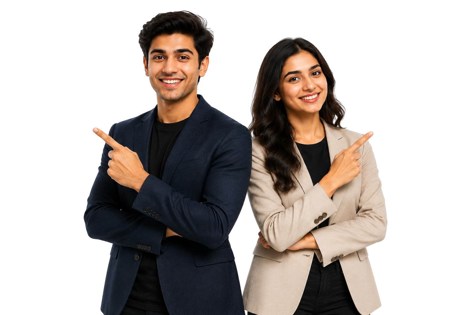 Digitalbot team pointing to voice AI and WhatsApp automation